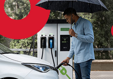 carro elétrico na chuva