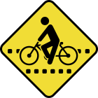 Passagem sinalizada de ciclistas