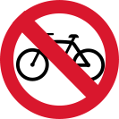 Proibido trânsito de bicicletas