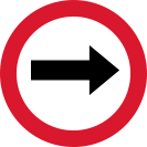 Sentido de circulação da via/pista