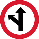 Siga em frente ou à esquerda