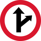 Siga em frente ou à direita