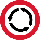 Sentido de circulação na rotatória