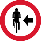 Ciclista, transite à esquerda