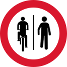 Ciclistas à esquerda, pedestres à direita