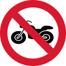 Proibido trânsito de motocicletas, motonetas e ciclomotores